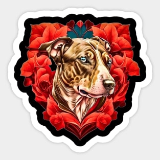 Light Brown Pit Bull Terrier Art Nouveau Portrait Sticker